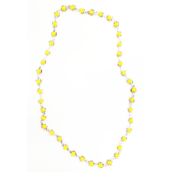 YELLOW JADE CAGE NECKLACE 32"